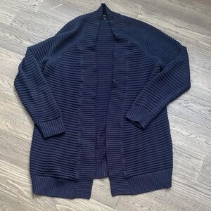 J. Crew | Dark Navy Ribbed 100% Cotton Long Knit Sweater/ Duster Cardigan
